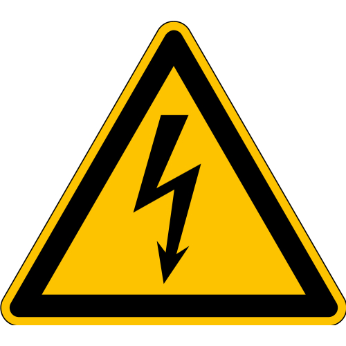 Hauptbild Warnschild: Warnung vor elektrischer Spannung, Blitzpfeil, ASR/ISO, Standardfolie, Schenkellänge 300 mm Hauptbild Warnschild: Warnung vor elektrischer Spannung, Blitzpfeil, ASR/ISO, Standardfolie, Schenkellänge 300 mm