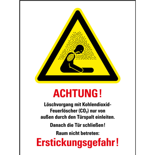 Hauptbild Warn-Kombischild: CO2-Feuerlöscher - Löschen im Raum [...], ISO, Kunststoff, 200 x 300 mm
