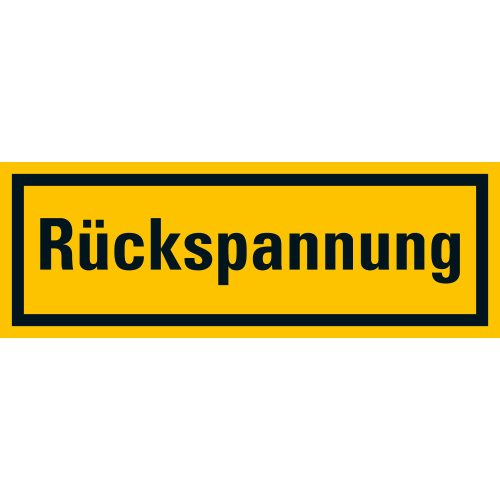Warnschild: Rückspannung, gelb-schwarz, praxisbewährt, Folie selbstklebend, 52 mm x 18 mm, 10 St./Bogen
Warnschild: Rückspannung, gelb-schwarz, praxisbewährt, Folie selbstklebend, 52 mm x 18 mm, 10 St./Bogen