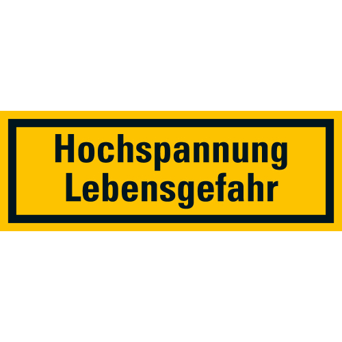 Warnschild: Hochspannung Lebensgefahr, gelb-schwarz, Folie selbstklebend, 52 mm x 18 mm, 10 St./Bogen Warnschild: Hochspannung Lebensgefahr, gelb-schwarz, Folie selbstklebend, 52 mm x 18 mm, 10 St./Bogen