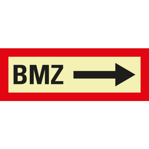 Permalight Power Feuerwehrschild: BMZ rechts, verschiedene Materialien und Größen