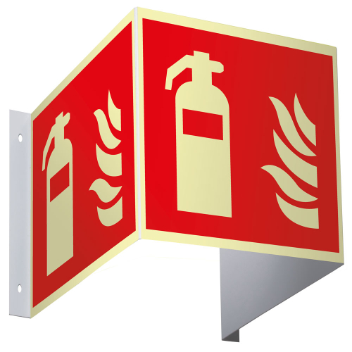 Hauptbild PERMALIGHT® power Brandschutzzeichen Feuerlöscher, 3D-Optik, ASR/ISO, Kunststoff lang nachleuchtend, 200 x 200 mm