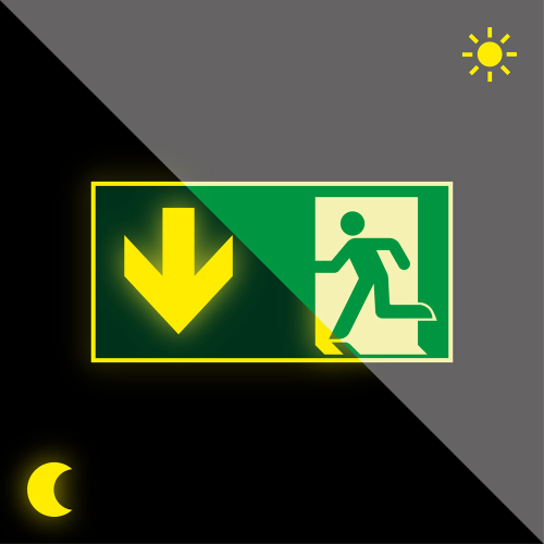 Permalight Power Komponente: Rettungswürfel Notausgang, 600 x 300 mm