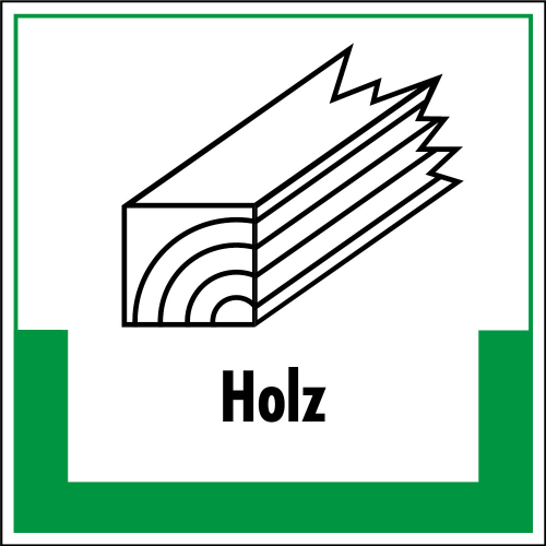 Abfallkennzeichen: Holz, Symbol mit Text, Folie selbstklebend oder Kunststoff, 200 x 200 mm, nur als Einzelstück
