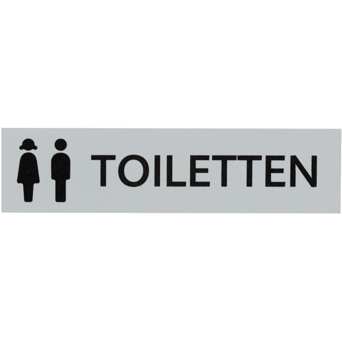 Kombi-Türschild Damen/Herren Toiletten, Piktogramm und Text, Aluminium selbstklebend, 160 x 40 mm