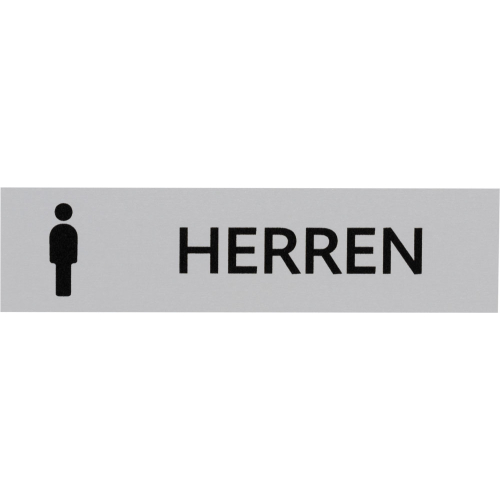 Kombi-Türschild Herren Toiletten, Piktogramm und Text, Aluminium selbstklebend, 160 x 40 mm Kombi-Türschild Herren Toiletten, Piktogramm und Text, Aluminium selbstklebend, 160 x 40 mm