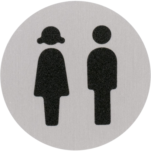 Hauptbild Türschild Damen/Herren-Toiletten, Aluminium selbstklebend, Ø 60 mm