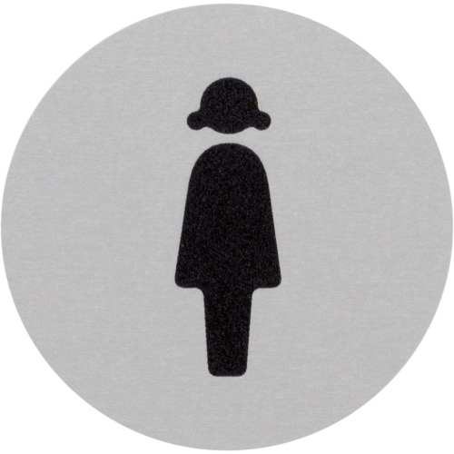 Hauptbild Türschild Damen-Toilette, Aluminium selbstklebend, Ø 60 mm