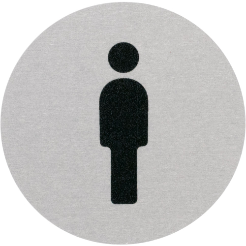 Hauptbild Türschild Piktogramm Herren-Toilette, Aluminium selbstklebend, Ø 60 mm