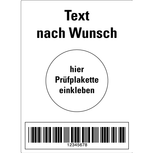Hauptbild Grundetikett mit Text und Barcode nach Wunsch, fälschungssichere Folie, 50 x 70 mm, 3 St./Bogen