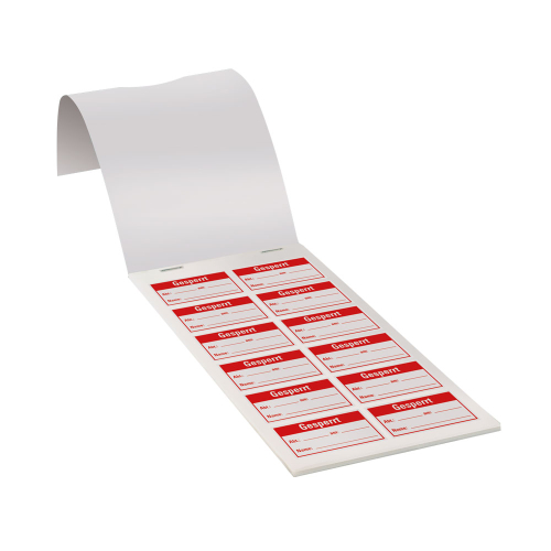 Etikett für Qualitätskontrolle: Gesperrt, weiß, Gewebefolie selbstklebend, 45 mm x 25 mm, 120 St./Heft Etikett für Qualitätskontrolle: Gesperrt, weiß, Gewebefolie selbstklebend, 45 mm x 25 mm, 120 St./Heft
