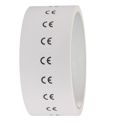 
CE-Kennzeichen, RoHS konform, rund, weiß-schwarz, Folie selbstklebend, Ø 10 mm, 1000 St./Rolle
