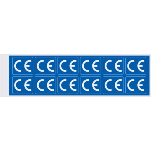 CE-Kennzeichen, RoHS konform, rechteckig, blau-weiß, Folie selbstklebend, 45 mm x 35 mm, 12 St./Bogen CE-Kennzeichen, RoHS konform, rechteckig, blau-weiß, Folie selbstklebend, 45 mm x 35 mm, 12 St./Bogen