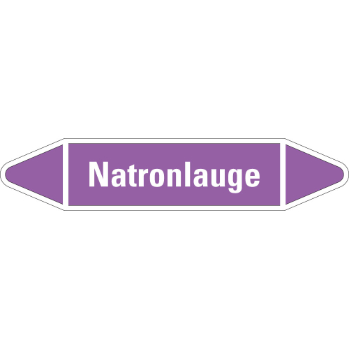 Rohrleitungsetikett Natronlauge, violett-weiß, für Rohre mit Ø 25 - 40 mm, Standardfolie, 154 x 26 mm, 5 St./Bogen Rohrleitungsetikett Natronlauge, violett-weiß, für Rohre mit Ø 25 - 40 mm, Standardfolie, 154 x 26 mm, 5 St./Bogen