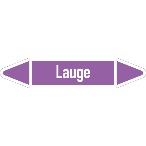 Rohrleitungsetikett Lauge, gemäß DIN 2403, violett-weiß, für Rohre mit Ø 60 - 90 mm, Standardfolie, 310 x 52 mm, 3 St./Bogen Rohrleitungsetikett Lauge, gemäß DIN 2403, violett-weiß, für Rohre mit Ø 60 - 90 mm, Standardfolie, 310 x 52 mm, 3 St./Bogen