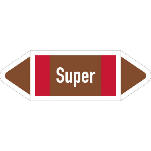 Rohrleitungsetikett Super, gemäß DIN 2403, braun-weiß-rot, für Rohre mit Ø ab 90 mm, Standardfolie, 440 x 100 mm, 2 St./Bogen Rohrleitungsetikett Super, gemäß DIN 2403, braun-weiß-rot, für Rohre mit Ø ab 90 mm, Standardfolie, 440 x 100 mm, 2 St./Bogen