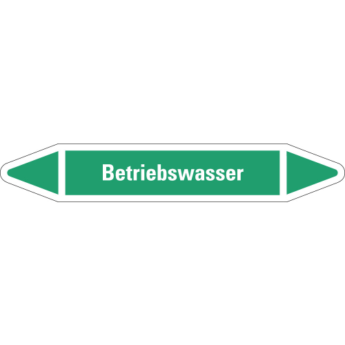 Rohrleitungsetikett Betriebswasser, grün-weiß, für Rohre mit Ø 25 - 40 mm, Standardfolie, 154 x 26 mm, 5 St./Bogen Rohrleitungsetikett Betriebswasser, grün-weiß, für Rohre mit Ø 25 - 40 mm, Standardfolie, 154 x 26 mm, 5 St./Bogen