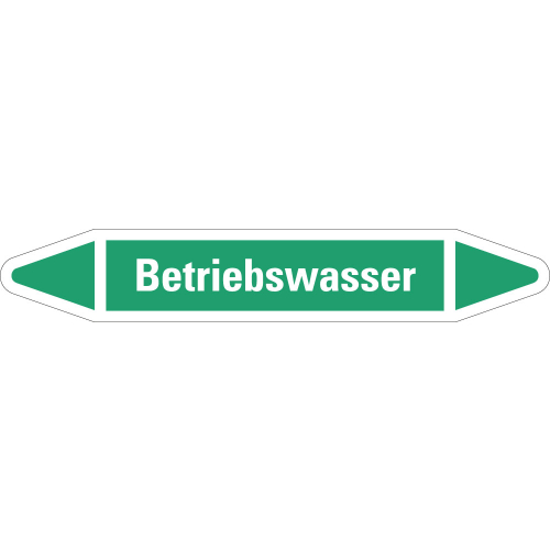 Rohrleitungsetikett Betriebswasser, grün-weiß, für Rohre mit Ø 40 - 60 mm, Standardfolie, 218 x 37 mm, 5 St./Bogen Rohrleitungsetikett Betriebswasser, grün-weiß, für Rohre mit Ø 40 - 60 mm, Standardfolie, 218 x 37 mm, 5 St./Bogen