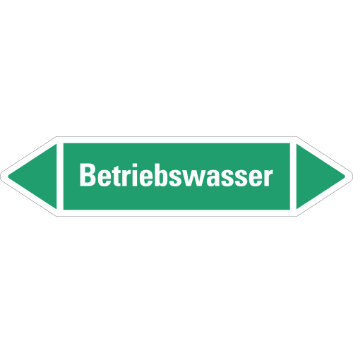 Rohrleitungsetikett Betriebswasser, grün-weiß, für Rohre mit Ø ab 90 mm, Standardfolie, 440 x 100 mm, 2 St./Bogen Rohrleitungsetikett Betriebswasser, grün-weiß, für Rohre mit Ø ab 90 mm, Standardfolie, 440 x 100 mm, 2 St./Bogen