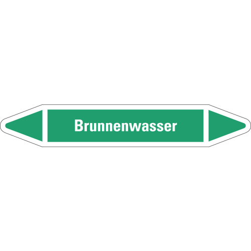 Rohrleitungsetikett Brunnenwasser, grün-weiß, für Rohre mit Ø 25 - 40 mm, Standardfolie, 154 x 26 mm, 5 St./Bogen Rohrleitungsetikett Brunnenwasser, grün-weiß, für Rohre mit Ø 25 - 40 mm, Standardfolie, 154 x 26 mm, 5 St./Bogen