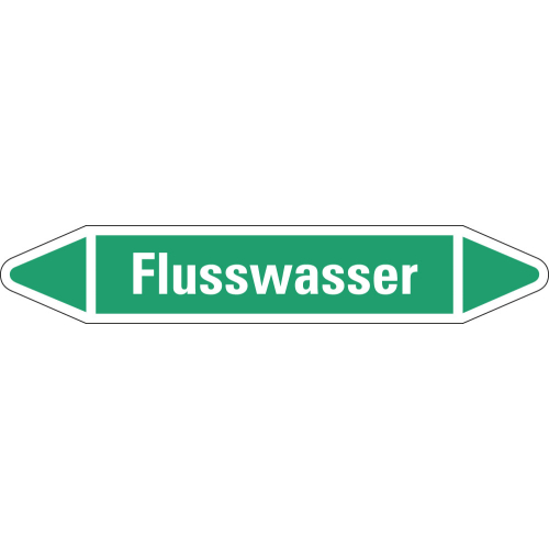 Rohrleitungsetikett Flusswasser, grün-weiß, für Rohre mit Ø 15 - 25 mm, Standardfolie, 96 x 17 mm, 8 St./Bogen Rohrleitungsetikett Flusswasser, grün-weiß, für Rohre mit Ø 15 - 25 mm, Standardfolie, 96 x 17 mm, 8 St./Bogen