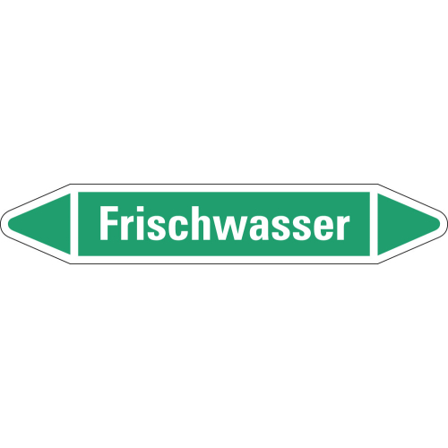 Rohrleitungsetikett Frischwasser, grün-weiß, für Rohre mit Ø 15 - 25 mm, Standardfolie, 96 x 17 mm, 8 St./Bogen Rohrleitungsetikett Frischwasser, grün-weiß, für Rohre mit Ø 15 - 25 mm, Standardfolie, 96 x 17 mm, 8 St./Bogen