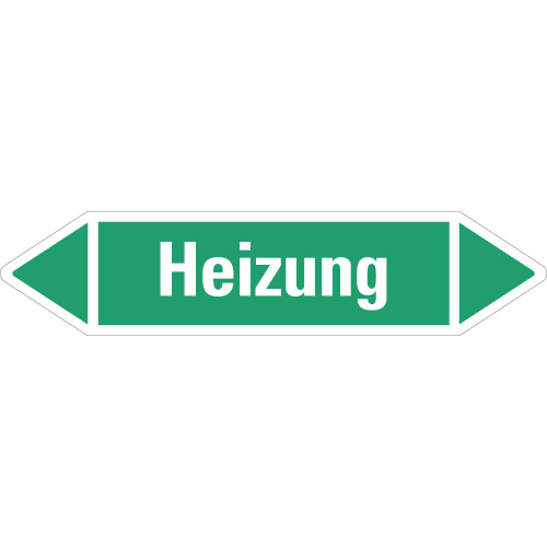 Rohrleitungsetikett Heizung, grün-weiß, für Rohre mit Ø ab 90 mm, Standardfolie, 440 x 100 mm, 2 St./Bogen Rohrleitungsetikett Heizung, grün-weiß, für Rohre mit Ø ab 90 mm, Standardfolie, 440 x 100 mm, 2 St./Bogen
