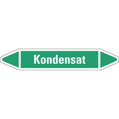 Rohrleitungsetikett Kondensat, grün-weiß, für Rohre mit Ø 15 - 25 mm, Standardfolie, 96 x 17 mm, 8 St./Bogen Rohrleitungsetikett Kondensat, grün-weiß, für Rohre mit Ø 15 - 25 mm, Standardfolie, 96 x 17 mm, 8 St./Bogen