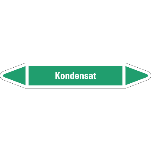 Rohrleitungsetikett Kondensat, grün-weiß, für Rohre mit Ø 25 - 40 mm, Standardfolie, 154 x 26 mm, 5 St./Bogen Rohrleitungsetikett Kondensat, grün-weiß, für Rohre mit Ø 25 - 40 mm, Standardfolie, 154 x 26 mm, 5 St./Bogen