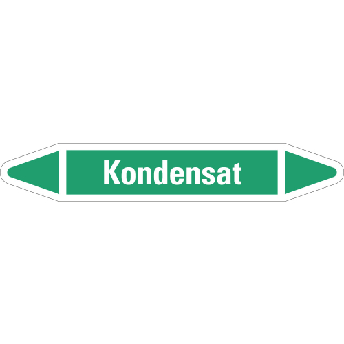 Rohrleitungsetikett Kondensat, grün-weiß, für Rohre mit Ø 40 - 60 mm, Standardfolie, 218 x 37 mm, 5 St./Bogen Rohrleitungsetikett Kondensat, grün-weiß, für Rohre mit Ø 40 - 60 mm, Standardfolie, 218 x 37 mm, 5 St./Bogen