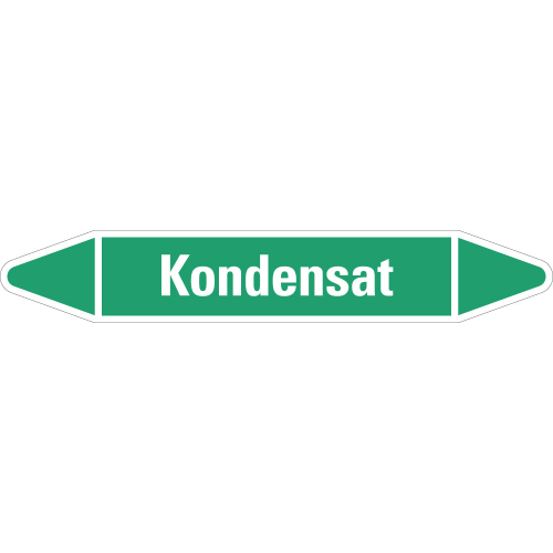 Rohrleitungsetikett Kondensat, grün-weiß, für Rohre mit Ø 60 - 90 mm, Standardfolie, 310 x 52 mm, 3 St./Bogen Rohrleitungsetikett Kondensat, grün-weiß, für Rohre mit Ø 60 - 90 mm, Standardfolie, 310 x 52 mm, 3 St./Bogen