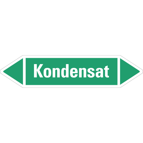 Rohrleitungsetikett Kondensat, grün-weiß, für Rohre mit Ø ab 90 mm, Standardfolie, 440 x 100 mm, 2 St./Bogen Rohrleitungsetikett Kondensat, grün-weiß, für Rohre mit Ø ab 90 mm, Standardfolie, 440 x 100 mm, 2 St./Bogen