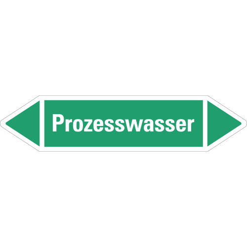 Rohrleitungsetikett Prozesswasser, grün-weiß, für Rohre mit Ø ab 90 mm, Standardfolie, 440 x 100 mm, 2 St./Bogen Rohrleitungsetikett Prozesswasser, grün-weiß, für Rohre mit Ø ab 90 mm, Standardfolie, 440 x 100 mm, 2 St./Bogen