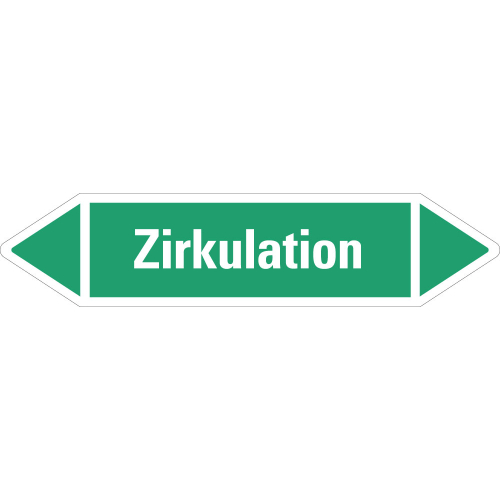 Rohrleitungsetikett Zirkulation, grün-weiß, für Rohre mit Ø ab 90 mm, Standardfolie, 440 x 100 mm, 2 St./Bogen Rohrleitungsetikett Zirkulation, grün-weiß, für Rohre mit Ø ab 90 mm, Standardfolie, 440 x 100 mm, 2 St./Bogen