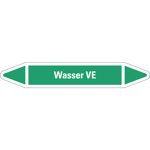 Rohrleitungsetikett Wasser VE, grün-weiß, für Rohre mit Ø 25 - 40 mm, Standardfolie, 154 x 26 mm, 5 St./Bogen Rohrleitungsetikett Wasser VE, grün-weiß, für Rohre mit Ø 25 - 40 mm, Standardfolie, 154 x 26 mm, 5 St./Bogen