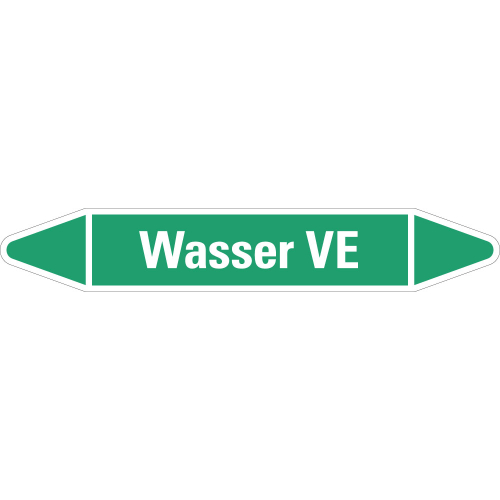 Rohrleitungsetikett Wasser VE, grün-weiß, für Rohre mit Ø 60 - 90 mm, Standardfolie, 310 x 52 mm, 3 St./Bogen Rohrleitungsetikett Wasser VE, grün-weiß, für Rohre mit Ø 60 - 90 mm, Standardfolie, 310 x 52 mm, 3 St./Bogen