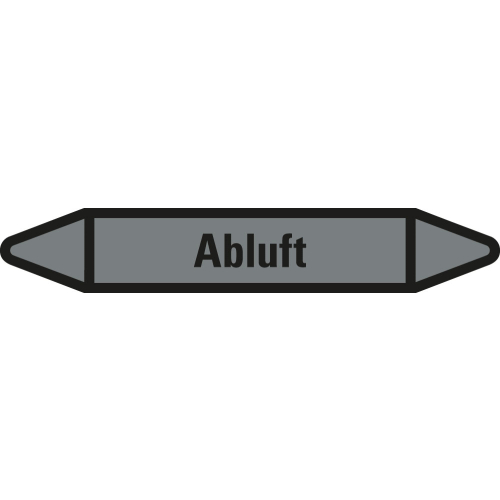 Rohrleitungsetikett Abluft, grau-schwarz, für Rohre mit Ø 25 - 40 mm, Standardfolie, 154 x 26 mm, 5 St./Bogen Rohrleitungsetikett Abluft, grau-schwarz, für Rohre mit Ø 25 - 40 mm, Standardfolie, 154 x 26 mm, 5 St./Bogen