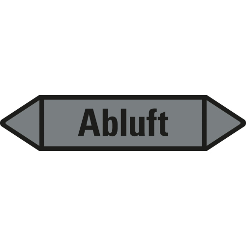 Rohrleitungsetikett Abluft, grau-schwarz, für Rohre mit Ø ab 90 mm, Standardfolie, 440 x 100 mm, 2 St./Bogen Rohrleitungsetikett Abluft, grau-schwarz, für Rohre mit Ø ab 90 mm, Standardfolie, 440 x 100 mm, 2 St./Bogen