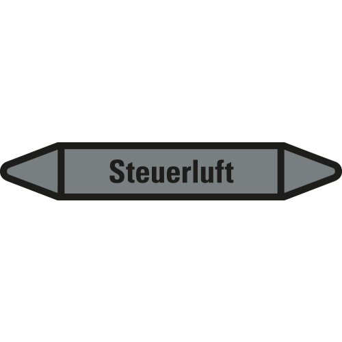 Rohrleitungsetikett Steuerluft, grau-schwarz, für Rohre mit Ø 25 - 40 mm, Standardfolie, 154 x 26 mm, 5 St./Bogen Rohrleitungsetikett Steuerluft, grau-schwarz, für Rohre mit Ø 25 - 40 mm, Standardfolie, 154 x 26 mm, 5 St./Bogen