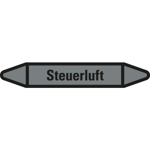 Rohrleitungsetikett Steuerluft, grau-schwarz, für Rohre mit Ø 40 - 60 mm, Standardfolie, 218 x 37 mm, 5 St./Bogen Rohrleitungsetikett Steuerluft, grau-schwarz, für Rohre mit Ø 40 - 60 mm, Standardfolie, 218 x 37 mm, 5 St./Bogen