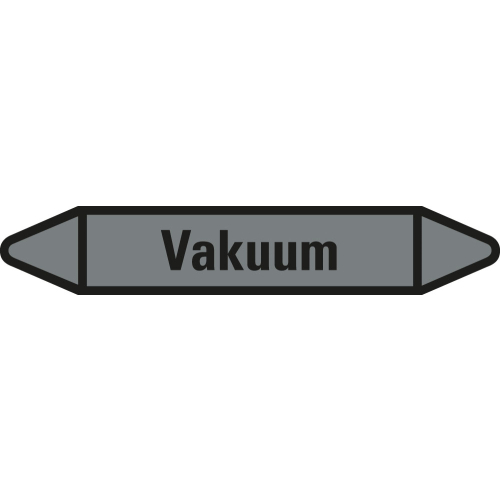 Rohrleitungsetikett Vakuum, grau-schwarz, für Rohre mit Ø 15 - 25 mm, Standardfolie, 96 x 17 mm, 8 St./Bogen Rohrleitungsetikett Vakuum, grau-schwarz, für Rohre mit Ø 15 - 25 mm, Standardfolie, 96 x 17 mm, 8 St./Bogen