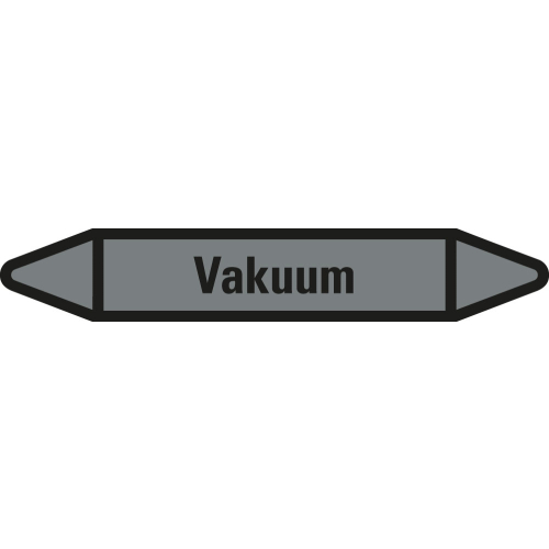 Rohrleitungsetikett Vakuum, grau-schwarz, für Rohre mit Ø 25 - 40 mm, Standardfolie, 154 x 26 mm, 5 St./Bogen Rohrleitungsetikett Vakuum, grau-schwarz, für Rohre mit Ø 25 - 40 mm, Standardfolie, 154 x 26 mm, 5 St./Bogen