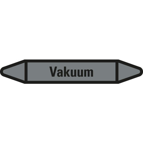 Rohrleitungsetikett Vakuum, grau-schwarz, für Rohre mit Ø 40 - 60 mm, Standardfolie, 218 x 37 mm, 5 St./Bogen Rohrleitungsetikett Vakuum, grau-schwarz, für Rohre mit Ø 40 - 60 mm, Standardfolie, 218 x 37 mm, 5 St./Bogen