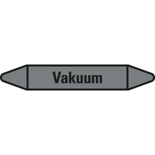 Rohrleitungsetikett Vakuum, grau-schwarz, für Rohre mit Ø 60 - 90 mm, Standardfolie, 310 x 52 mm, 3 St./Bogen Rohrleitungsetikett Vakuum, grau-schwarz, für Rohre mit Ø 60 - 90 mm, Standardfolie, 310 x 52 mm, 3 St./Bogen
