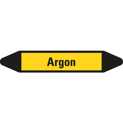 Rohrleitungsetikett Argon, gelb-schwarz, für Rohre mit Ø 15 - 25 mm, Standardfolie, 96 x 17 mm, 8 St./Bogen Rohrleitungsetikett Argon, gelb-schwarz, für Rohre mit Ø 15 - 25 mm, Standardfolie, 96 x 17 mm, 8 St./Bogen