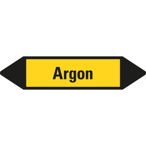 Rohrleitungsetikett Argon, gelb-schwarz, für Rohre mit Ø ab 90 mm, Standardfolie, 440 x 100 mm, 2 St./Bogen Rohrleitungsetikett Argon, gelb-schwarz, für Rohre mit Ø ab 90 mm, Standardfolie, 440 x 100 mm, 2 St./Bogen