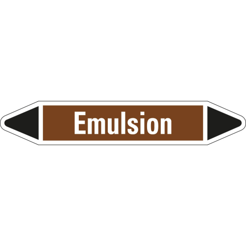 Rohrleitungsetikett Emulsion, braun-weiß-schwarz, für Rohre mit Ø 15 - 25 mm, Standardfolie, 96 x 17 mm, 8 St./Bogen Rohrleitungsetikett Emulsion, braun-weiß-schwarz, für Rohre mit Ø 15 - 25 mm, Standardfolie, 96 x 17 mm, 8 St./Bogen