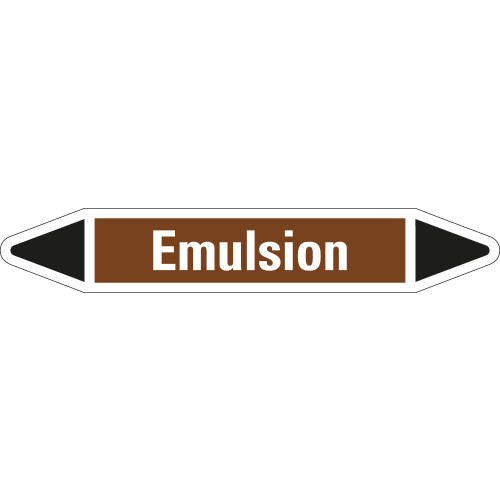 Rohrleitungsetikett Emulsion, braun-weiß-schwarz, für Rohre mit Ø 25 - 40 mm, Standardfolie, 154 x 26 mm, 5 St./Bogen Rohrleitungsetikett Emulsion, braun-weiß-schwarz, für Rohre mit Ø 25 - 40 mm, Standardfolie, 154 x 26 mm, 5 St./Bogen