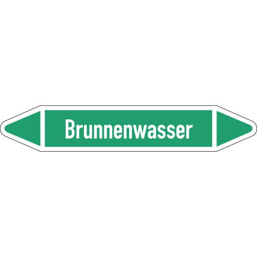 Rohrleitungsetikett Brunnenwasser, gemäß DIN 2403, grün-weiß, für Rohre mit Ø 15 - 25 mm, Standardfolie, 96 x 17 mm, 8 St./Bogen Rohrleitungsetikett Brunnenwasser, gemäß DIN 2403, grün-weiß, für Rohre mit Ø 15 - 25 mm, Standardfolie, 96 x 17 mm, 8 St./Bogen