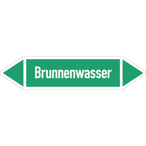 Rohrleitungsetikett Brunnenwasser, gemäß DIN 2403, grün-weiß, für Rohre mit Ø ab 90 mm, Standardfolie, 440 x 100 mm, 2 St./Bogen Rohrleitungsetikett Brunnenwasser, gemäß DIN 2403, grün-weiß, für Rohre mit Ø ab 90 mm, Standardfolie, 440 x 100 mm, 2 St./Bogen